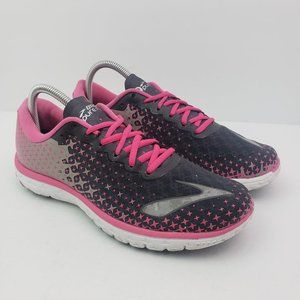 Brooks Pure Flow 5 Womens Size 9.5 Gray Pink Running Sneaker Shoes 1202071B688